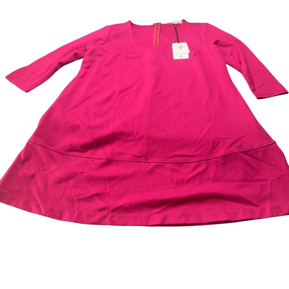 The Nines By Hatch Maternity Size Small Dress A-Line Berry Pink 3/4 Sleeves New